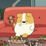 小狗想要吃鸡腿