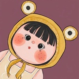 吹泡泡的小女孩